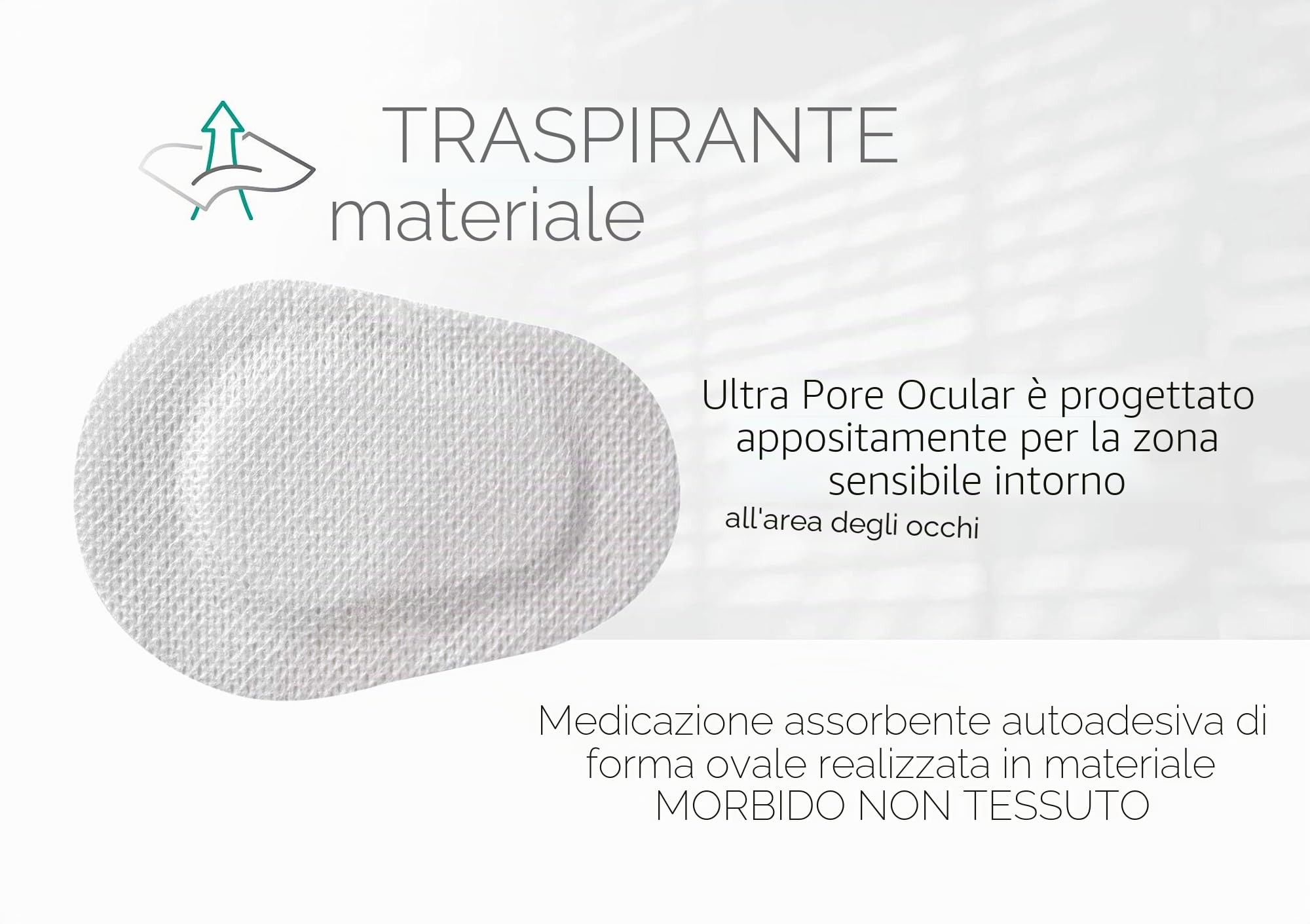 Medrull Ultra Pore Oculare Sterile Cerotto Adesivo Per Medicazione Per La Cura Degli Occhi 50 Pezzi - 180 Gr