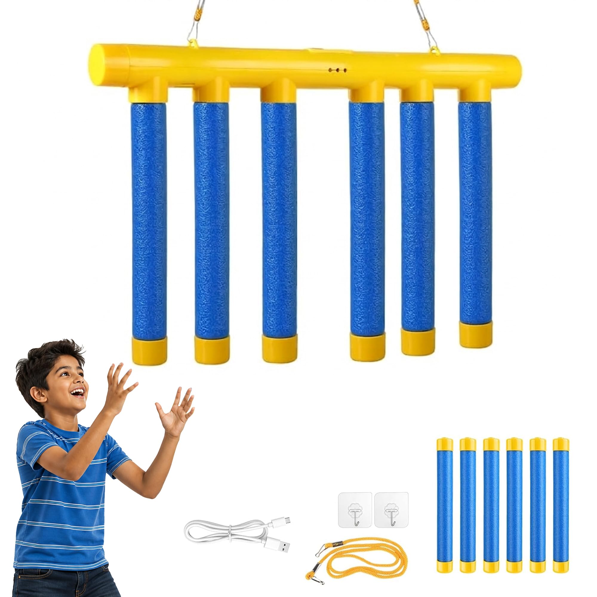 kidology reflex drop sticks challenge game with remote control | hand-eye coordination training toy for kids, 3 adjustable speed modes