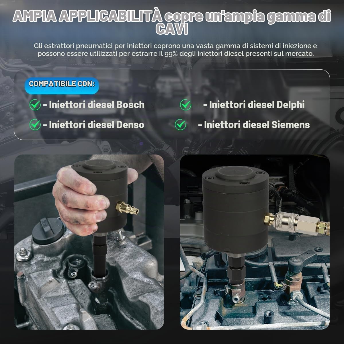 Estrattore Iniettori Diesel, 21PCS Estrattore Iniettore Pneumatico