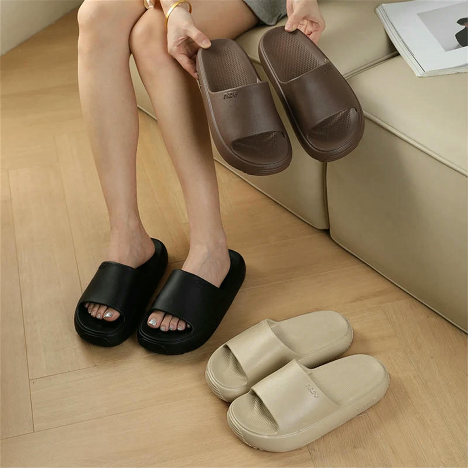 Ciabatte Uomo Uomini Anti-Slip Eva Slifors Women Summer Sole Sandals Coppia Unisex House-caffè-36-37