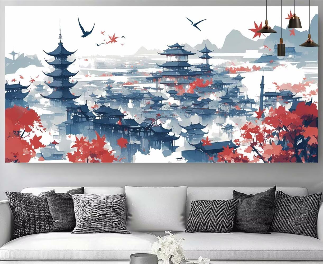 Arte de diamantes para mujer: puzzle de mosaicos DIY de paisaje japonés para regalar 8