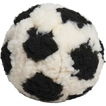 HuggleHounds HuggleFleece Plush Soccer Ball Dog Toy - Dog Fuzzy Ball Toy, Durable Round Soft Fleece, Stuffed Puppy Plush for Small and Large Breeds - 8", Large