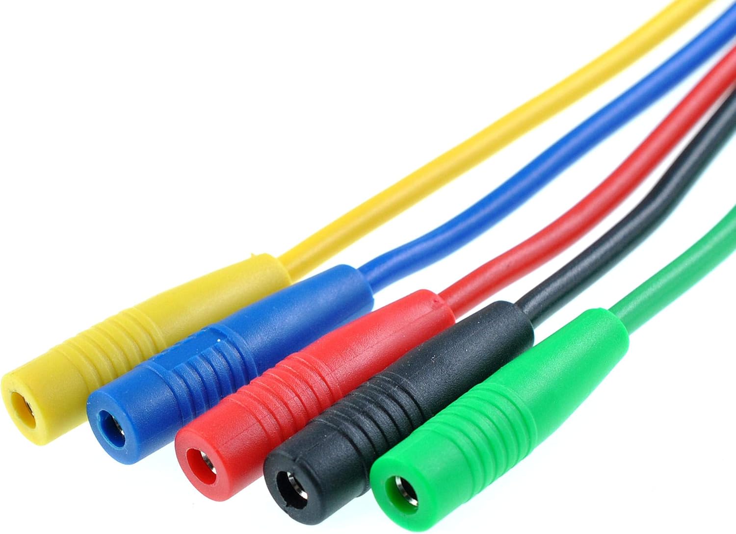 Oiyagai 5 Colors 1M Banana Plug Extension Test Leads, Female to Male Connectors, 15A 1000V, Multimeter Test Probe Cable for Lab, DIY Electronics, Power Supply