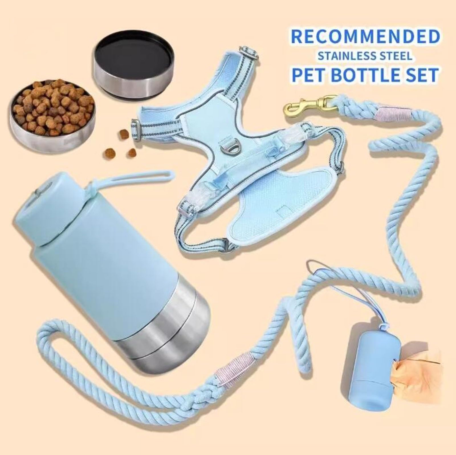 Edelstahl Hundetrinkflasche 950ml Auslaufsichere Wasserflasche für Hunde für Hunde & Katzen - Camping Reise & Outdoor Spaziergang BPA-frei(Orange)