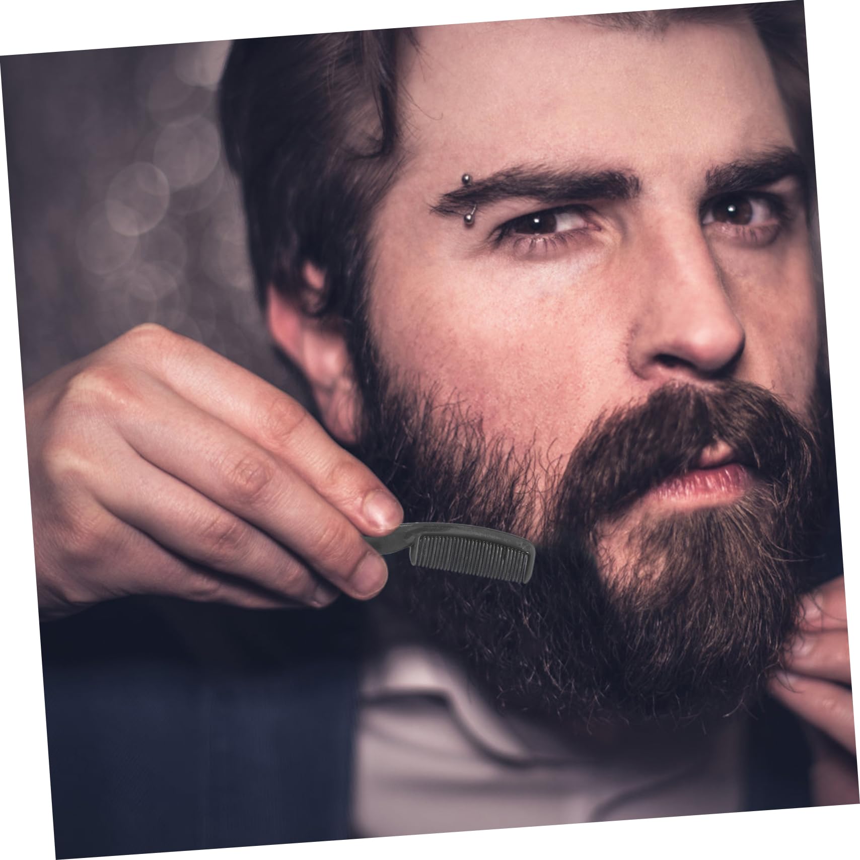 Beatifufu Combs and Nose Hair Clipper Set Beard Scissors Kit for Men's Grooming Stainless Steel