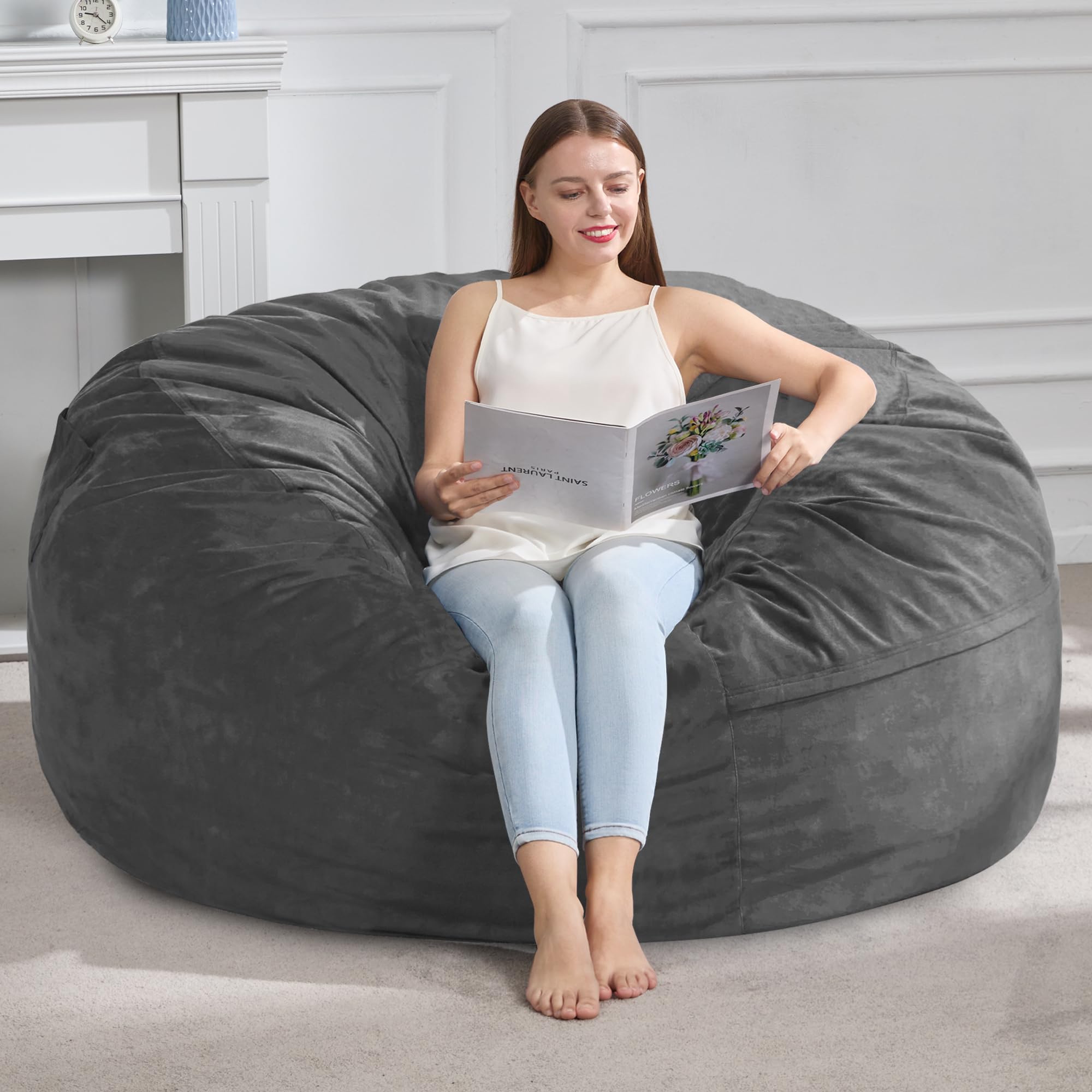 Hobestluk Adults Bean Bag Chair 4FT Big BeanBag Chair Extra Large Oversized