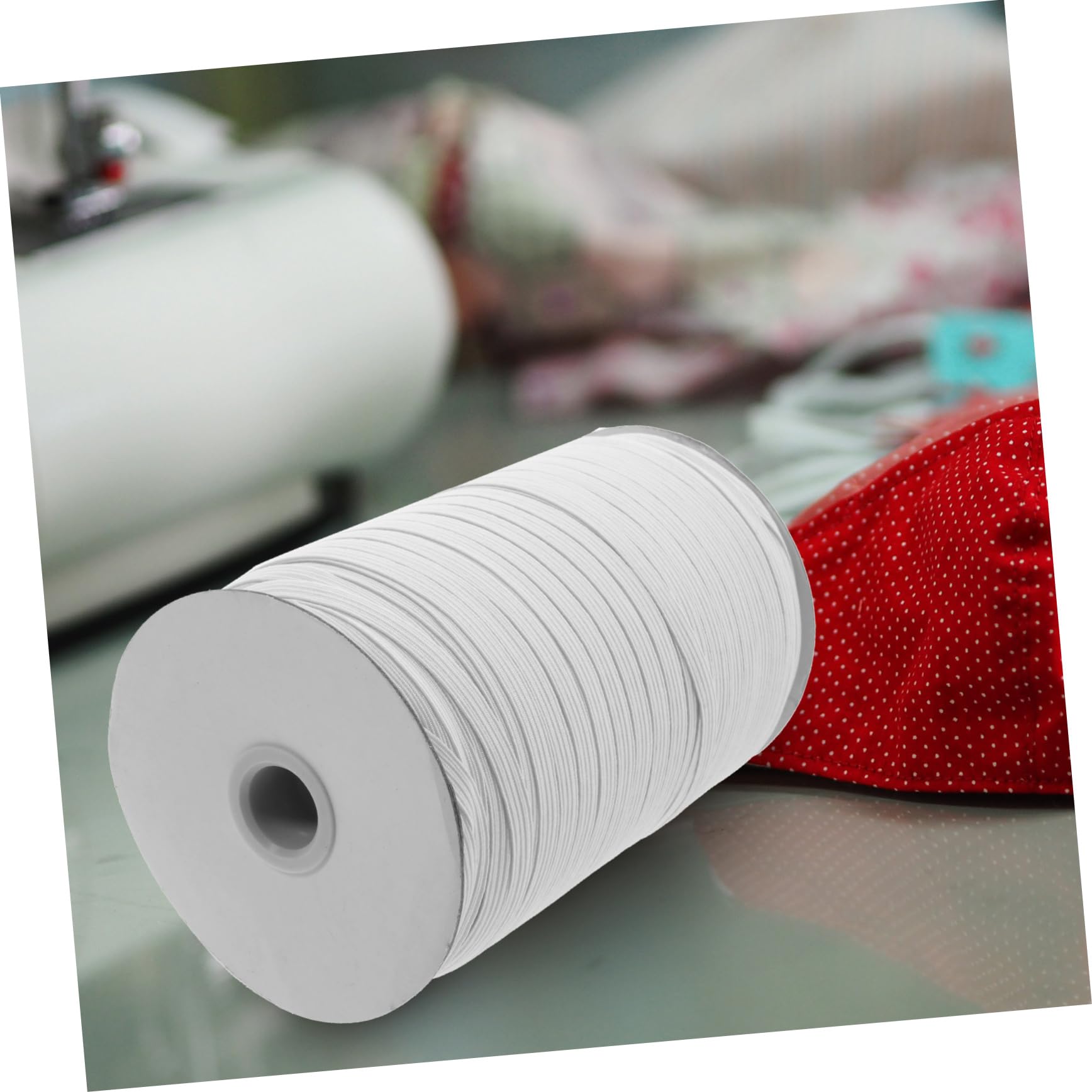Geflochtenes Gummiband aus Polypropylengarn Vielseitiger Weißer Nähgummi zum Nähen und Basteln 6mm Breite Elastische Schnur für Masken und Stoffe