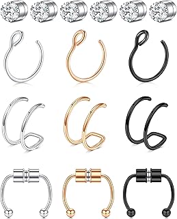 Fake Septum Fake Nose Rings for Women Fake Noes Ring Stud Fake Nose Ring Hoop Magnetic Nose Ring Fake Nose Stud Fake Nose Piercing Fake Septum Ring Magnetic