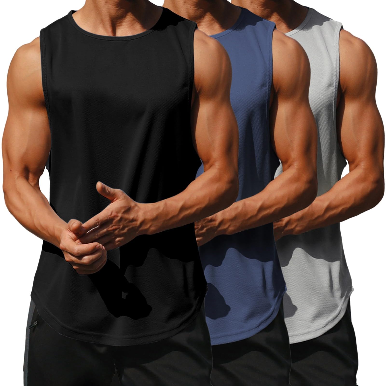 Litthing Débardeurs de Course pour Hommes Tank Top sans Manches T-Shirt | Séchage Rapide, Gymnastique, Les Entraînements, Été Lâche, Décontracté Respirant