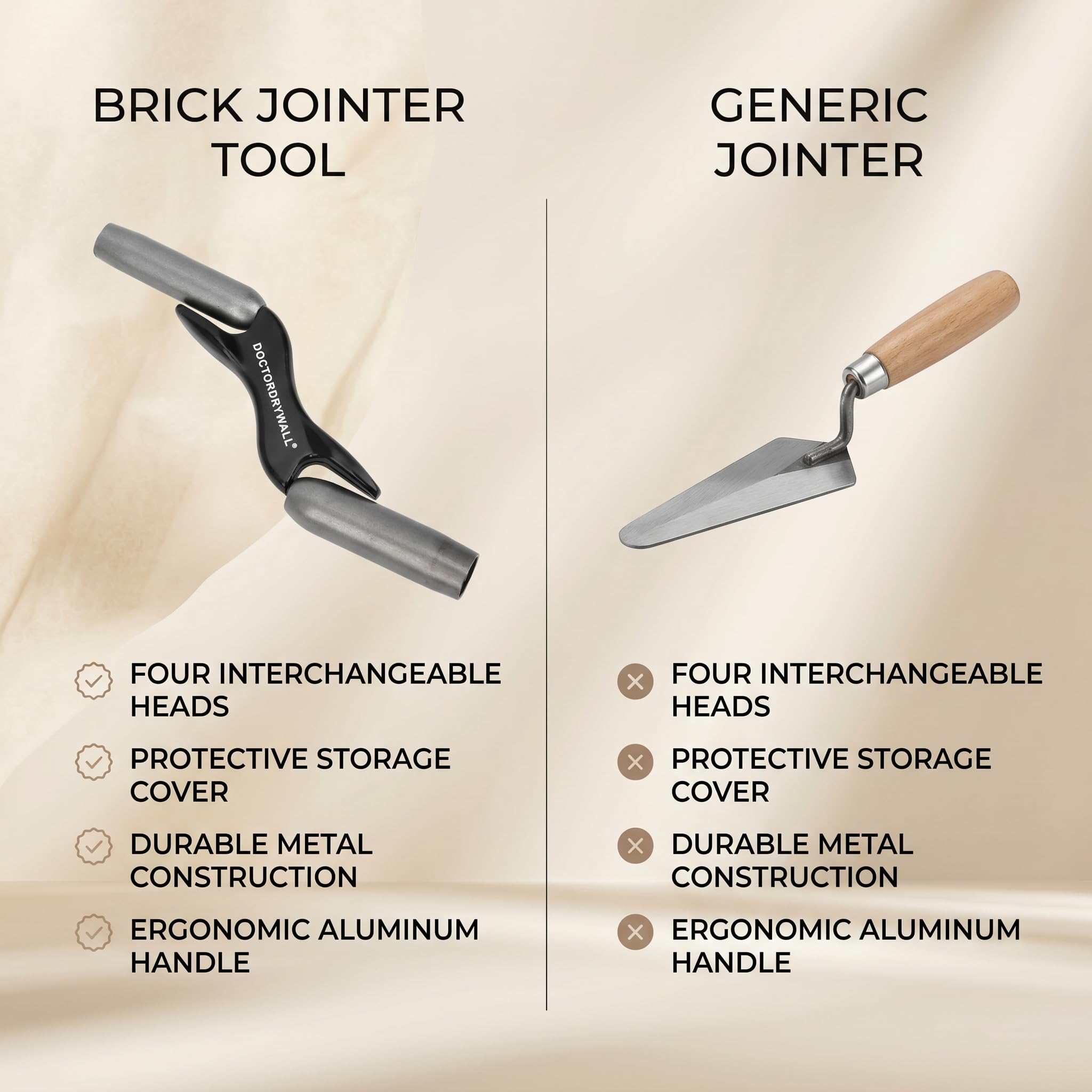 Truelle à briques pour maçonnerie, outil de construction portable pour mur 1/2", 5/8", 3/4", 2,2 cm