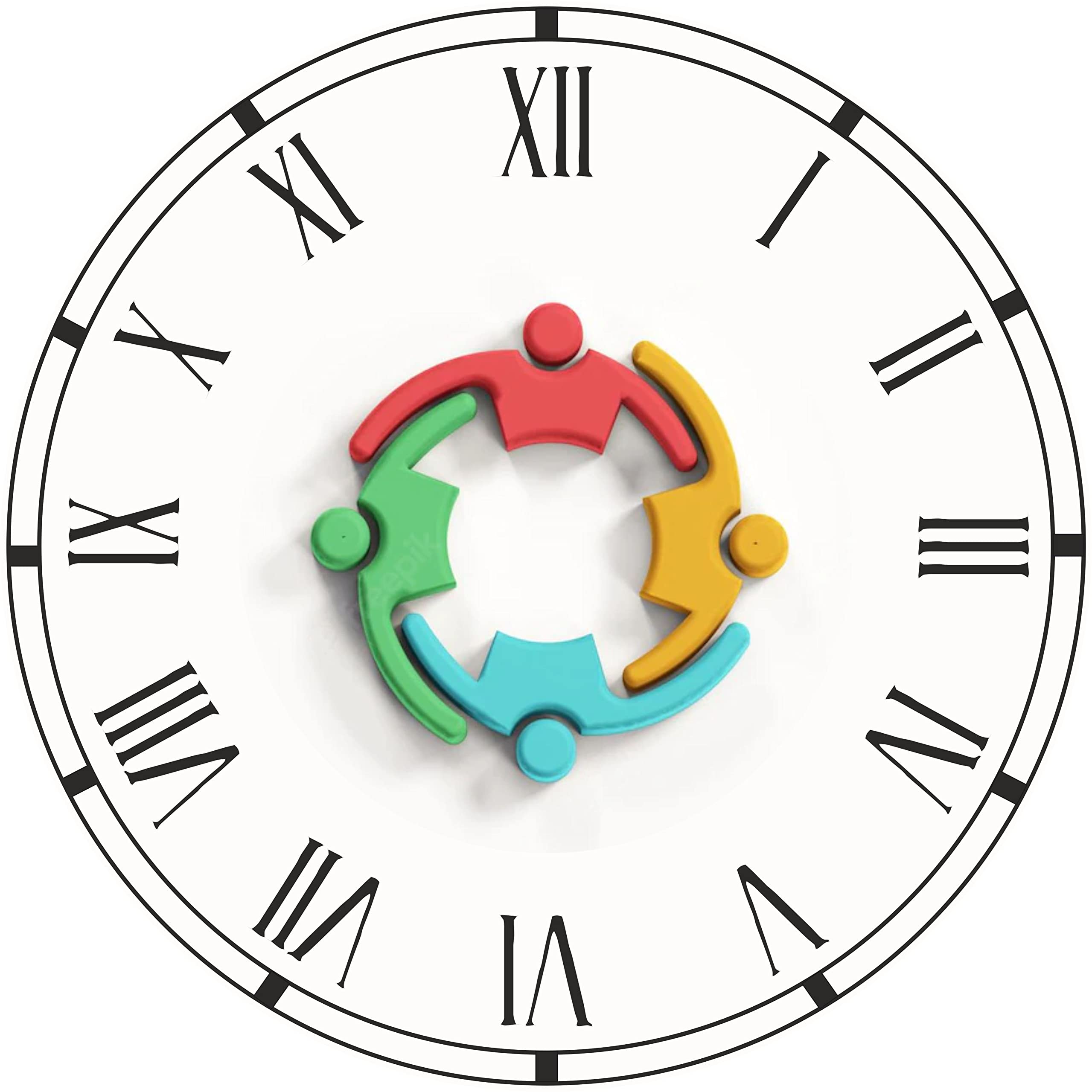 Precision Designs Unique Personalised Business Logo - Photo Clock - YOUR Image - YOUR Logo Printed on the Clock - Size 60cm Circle Wall mountable with Roman Numerals