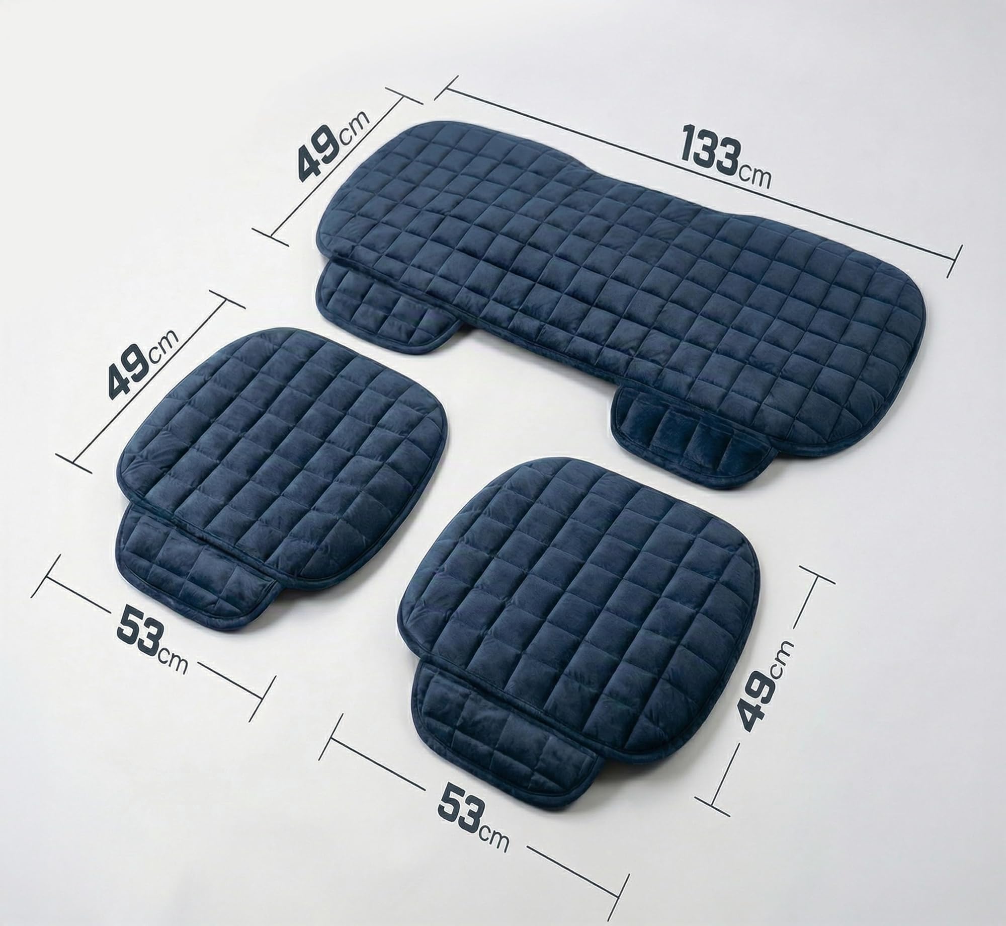 Voiture Accessoires Lupex Housse de siège 3 pièces Universel Auto | Protection Siège 2 Avant et 1 Arrière | Protection Confort Automobile Coussin Intérieurs (Noir)