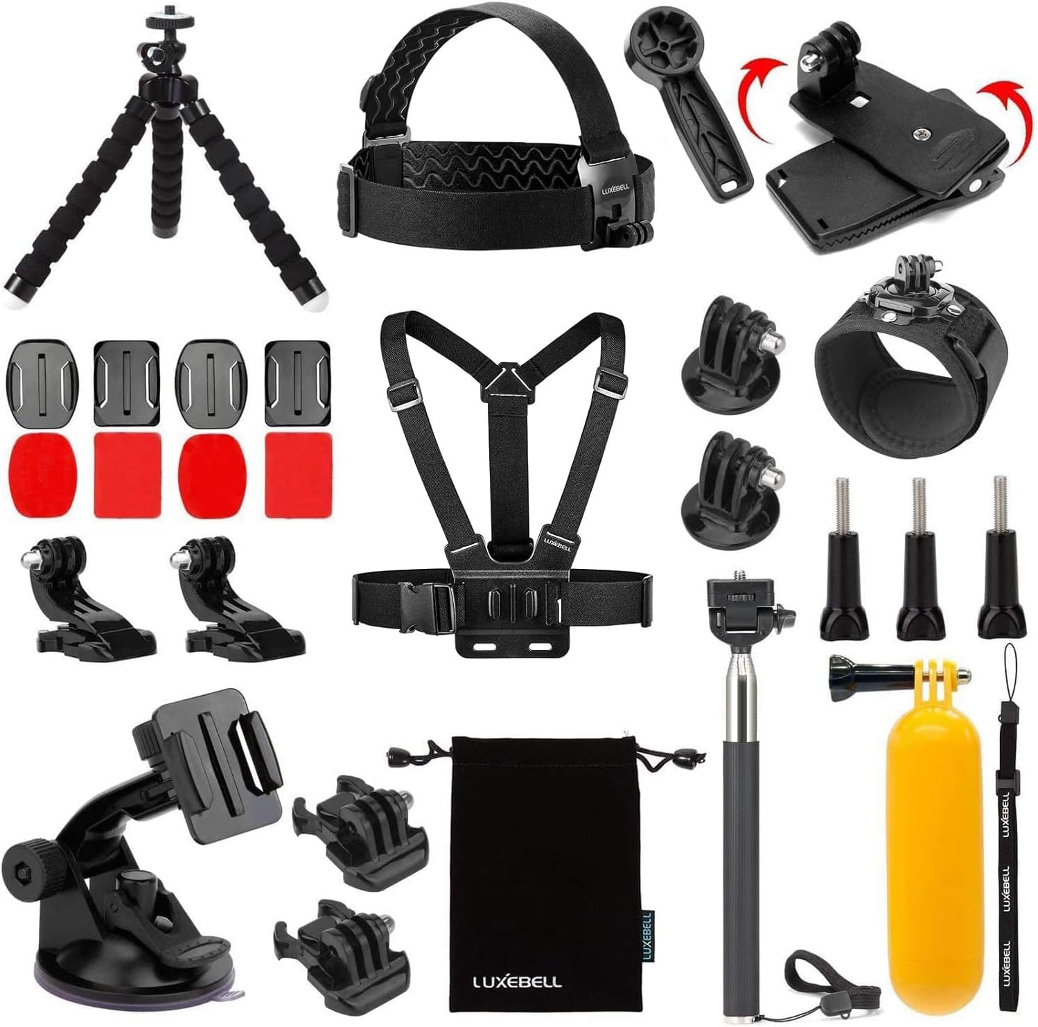 Accessories Kit for AKASO EK5000 EK7000 4K WiFi Action Camera GoPro Hero 13 12 11 10 9 8 7 6 5/Session 5/Hero 4/3+/3/2/1 Max Fusion SJ4000 SJ5000