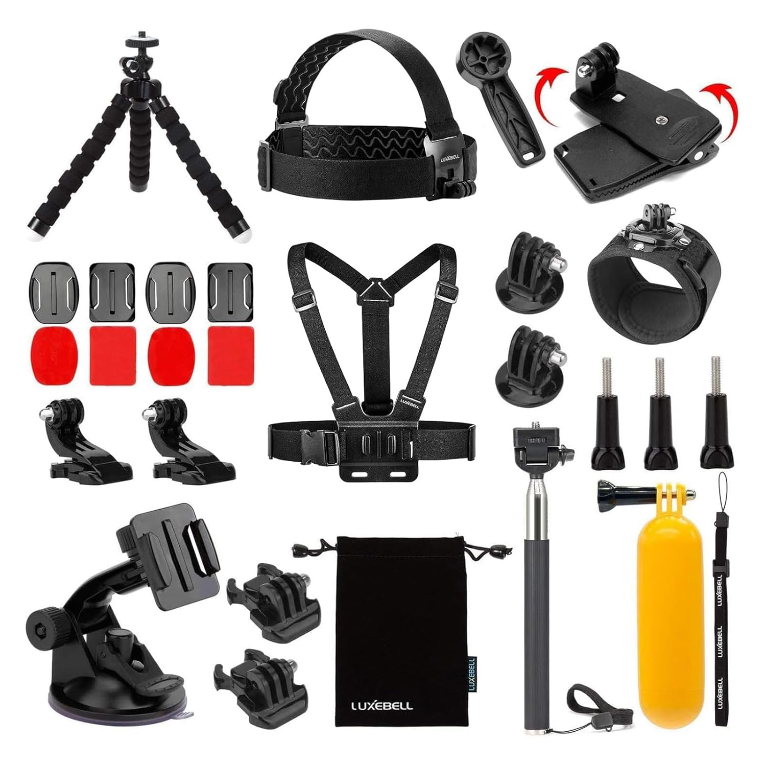 Luxebell Accessories Kit for AKASO EK5000 EK7000 4K WiFi Action Camera GoPro Hero 12 11 10 9 8