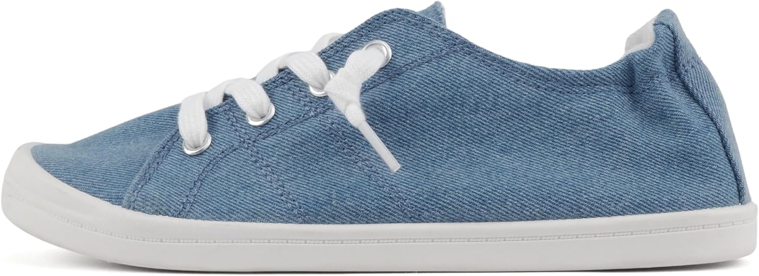 Soda Flat Women Shoes Linen Canvas Slip On Sneakers Lace Up Style Loafers Zig-S