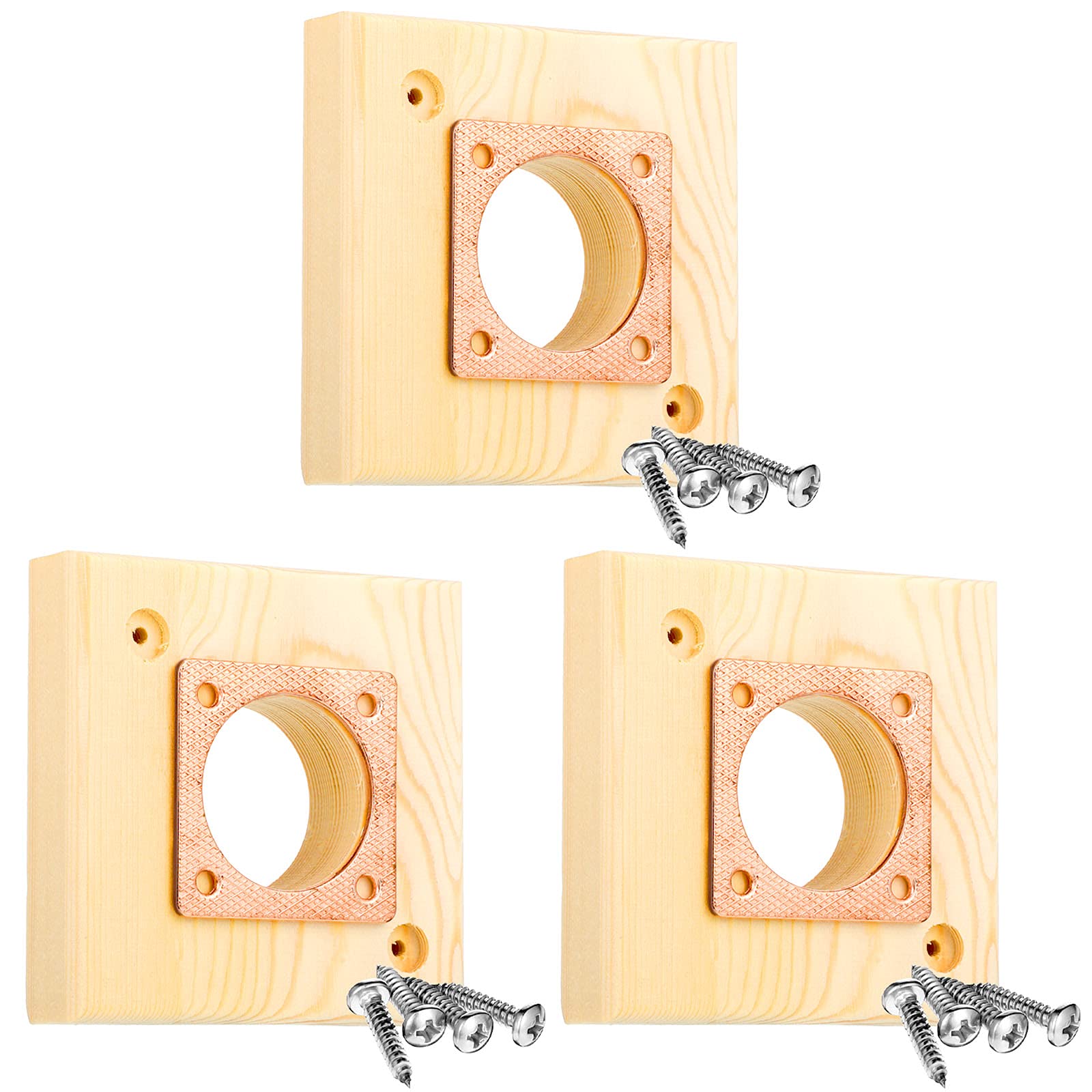 Bird House Replacement Guard with Copper Portal for Eastern Bluebird Houses 1 1/2 Inch Opening (3 Pieces)