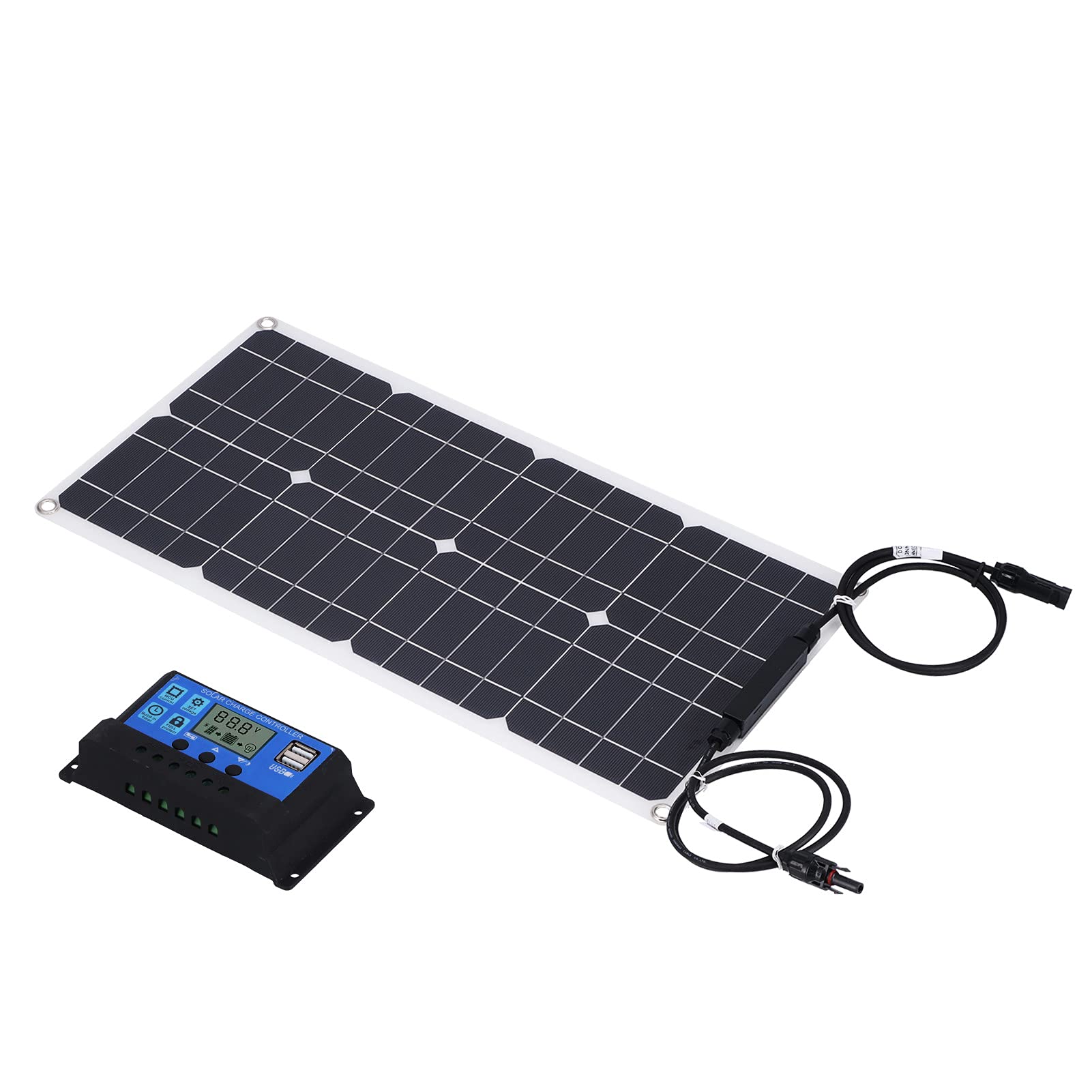 Generic Solar Controller, 25W Environmental Protection Solar Panel with Dual USB Port for Traveling for Outdoor for Car Batteries for Hiking for RV-image-36