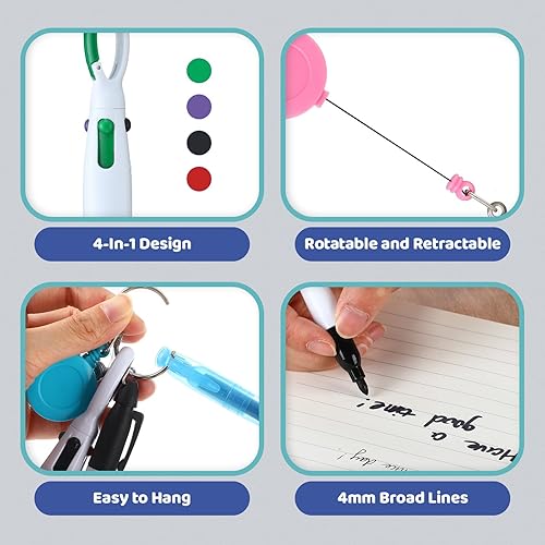 Miniatura 3 de Fulmoon Juego de 150 bolígrafos para enfermera, 30 carretes retráctiles para enfermería, 30 bolígrafos, 30 mini resaltadores, 30 rotuladores