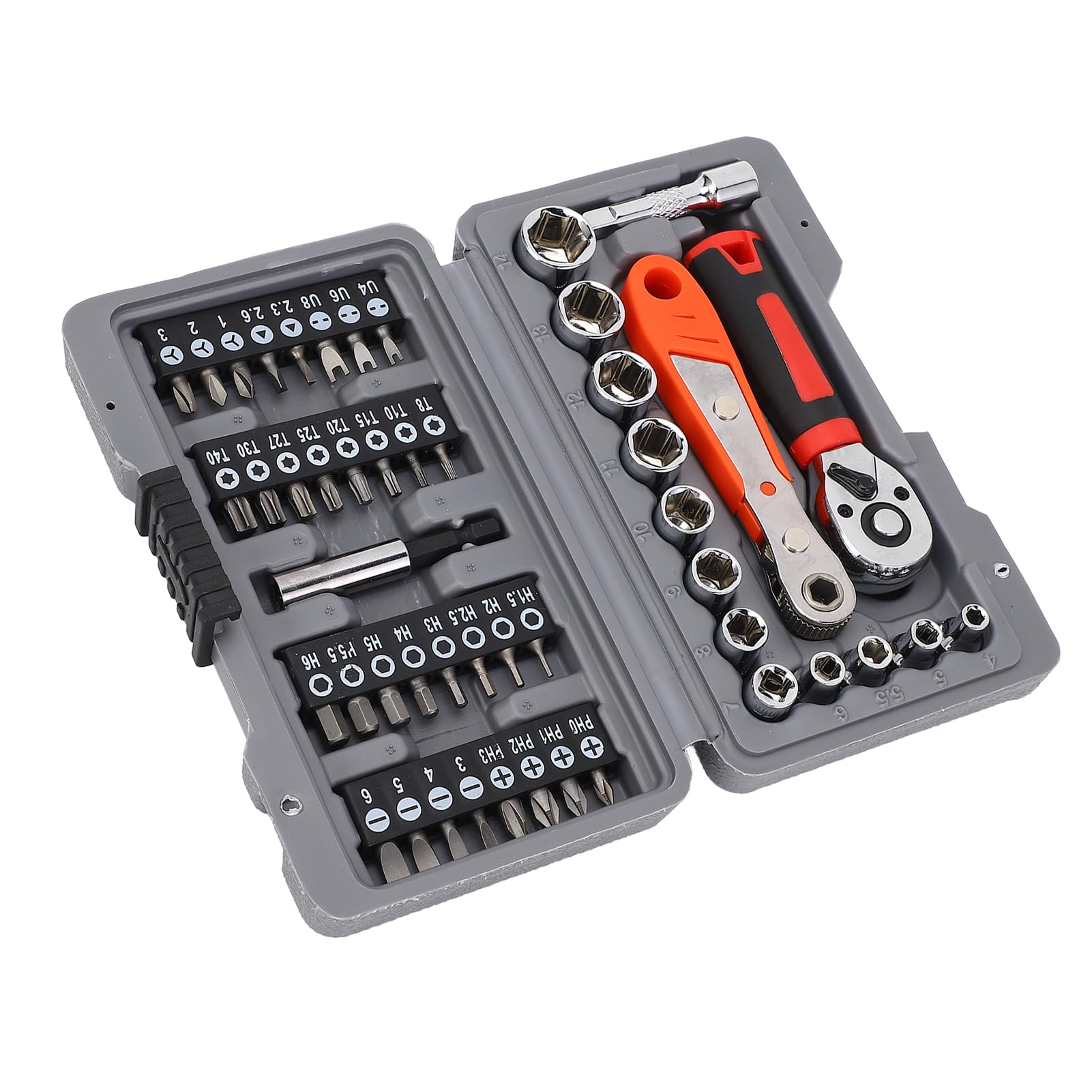 Set di cacciaviti a cricchetto 48 in 1, set di chiavi a cricchetto con inserti da 1/4 di pollice e punte di precisione per cacciaviti, kit di utensili per riparazioni domestiche in