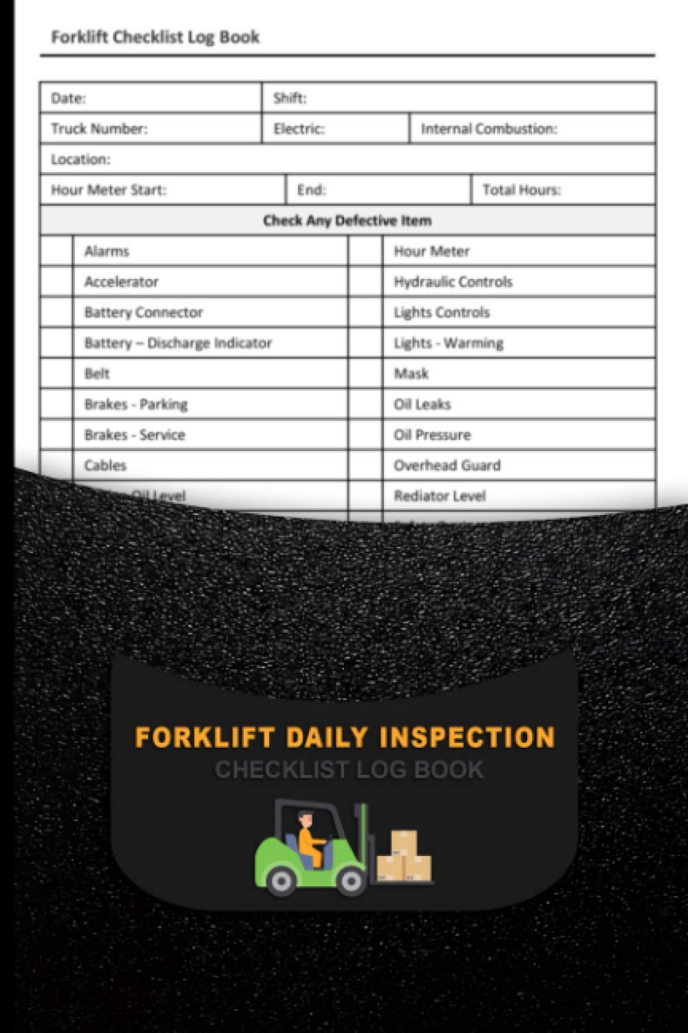 Buy Forklift Daily Inspection Checklist Log Book Forklift Checklist