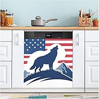 Vista 8 de 4th of July Cowboy Red Print Dishwasher Magnet Cover Decorative Magnetic Sticker Refrigerator Panel Door Decal for Kitchen Home Cabinet 23" W * 26" H