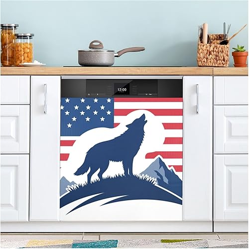 Miniatura 8 de 4th of July Cowboy Red Print Dishwasher Magnet Cover Decorative Magnetic Sticker Refrigerator Panel Door Decal for Kitchen Home Cabinet 23" W * 26" H