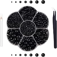 Vista 1 de 5600 perlas de parte trasera plana para manualidades, tamaños mixtos, cuentas de plástico con parte trasera plana, cuentas sueltas con lápiz