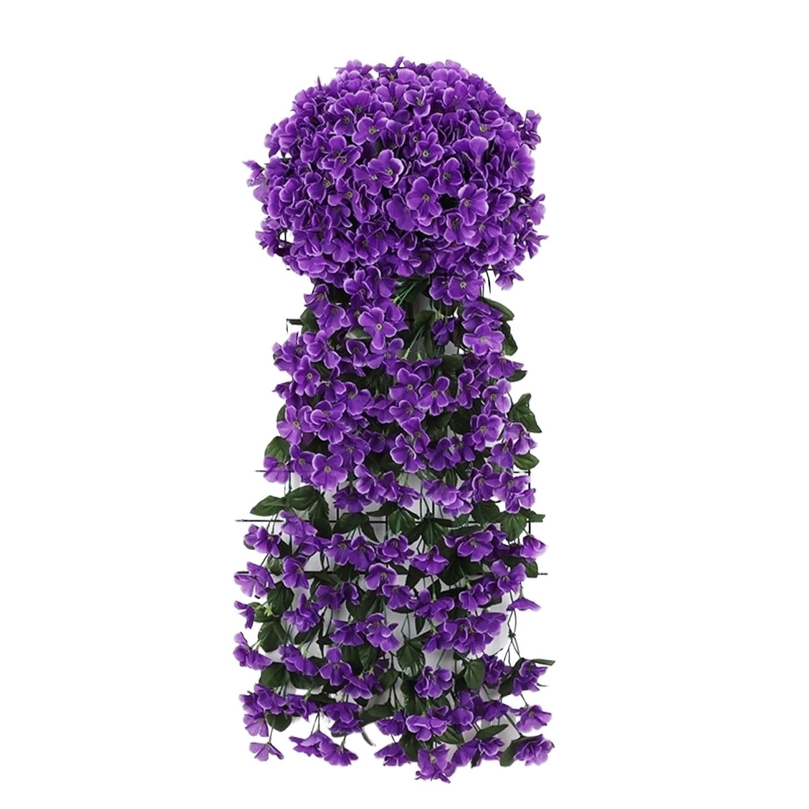 Dcrxz Artificial Flowers 2Pack Artificial Violet Flower Vines Plastic Fake Flowers Wall Hanging Plants Wisteria Garland Wedding Home Garden Decoration(Purple)