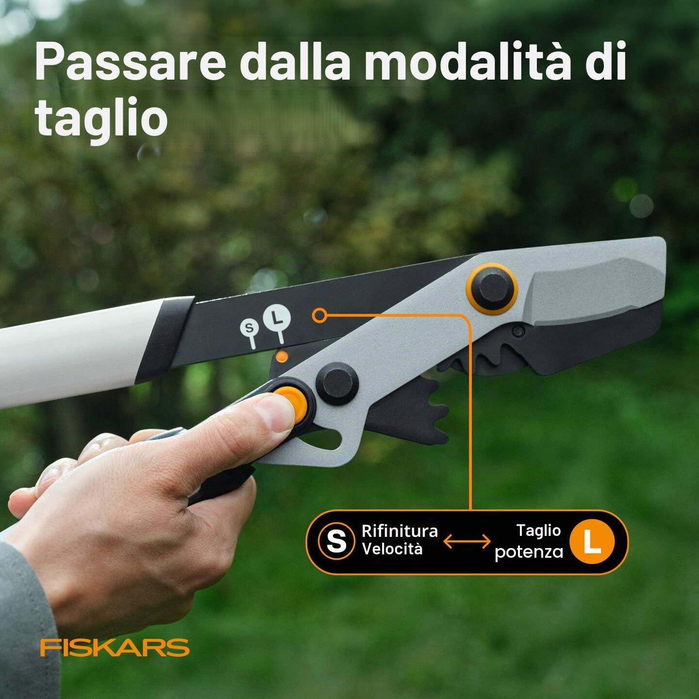Fiskars X-series DualAction Cesoie Rami Bypass LX108 | Per Tagli Rapidi o Potenti, Lame in Acciaio, Impugnatura SoftGrip, Nero/Arancione, 1080133