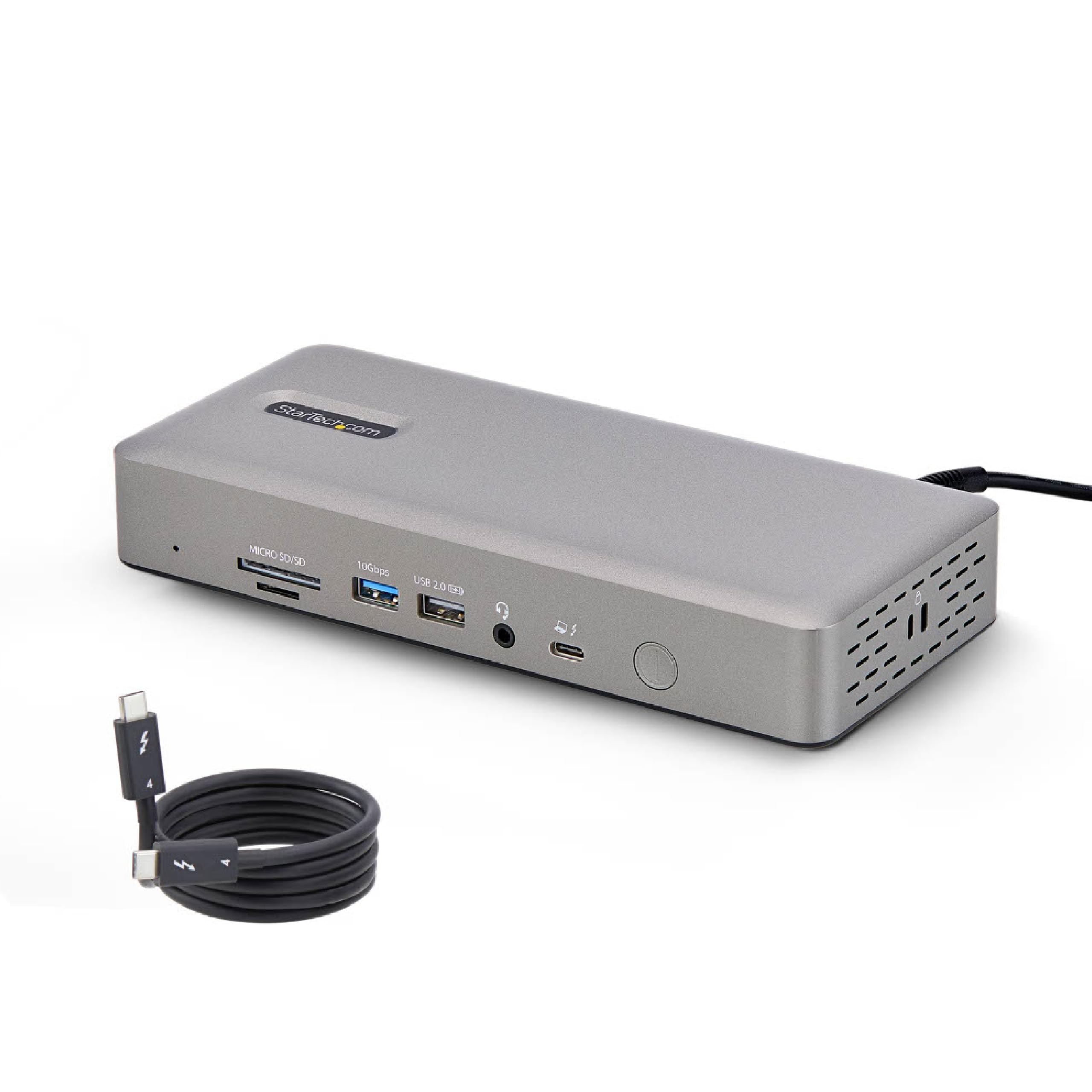 StarTech.com Thunderbolt 4 Dock - Dual 4K MacBook Pro and M4 Air, Quad Monitor 4K Windows, 16 Port 40Gbps Laptop Docking Station with 100W Charging, 2 x HDMI, 2 x DisplayPort (132N-TB4USB4DOCK)