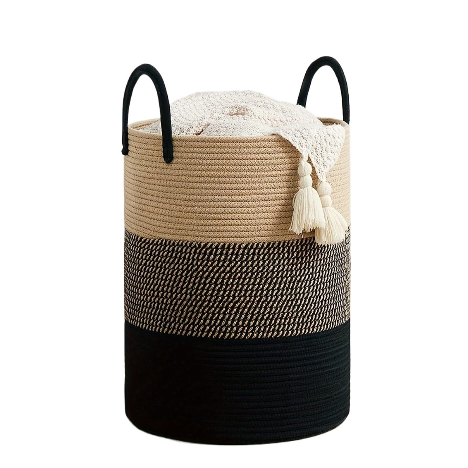 Foldable Woven Storage Basket Large Laundry For Bedroom(Color2)