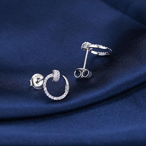 Miniatura 35 de DELECOE Repuestos para aretes de plata 925, 24 piezas hipoalergénicas para tachuelas, cierre seguro para aretes tipo dormilona de 0.236 pulgadas