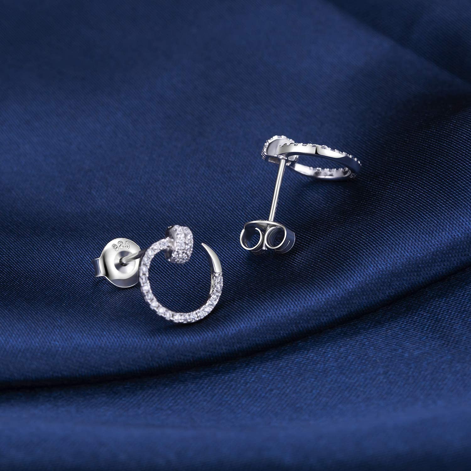 Miaofu - 2 Paires Fermoirs Boucles D'Oreilles 925 Argent Sterling Plaqué Or Blanc - Hypoallergéniques & Confortables