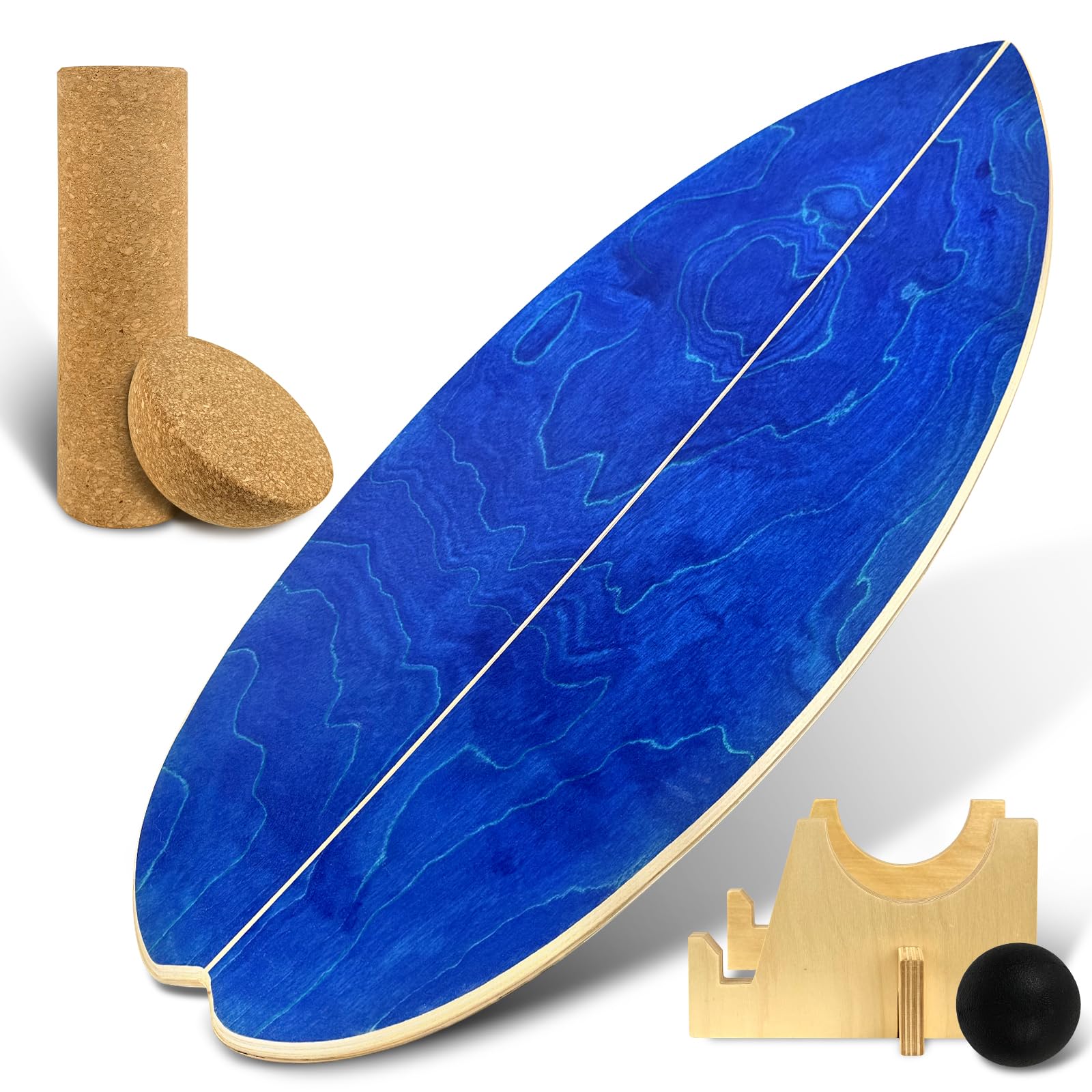 Kork Halbkugel Balance Board Zubehör aus Kork Balance Trainer für Yoga Pilates Koordinationstraining Rutschfest für Erwachsene