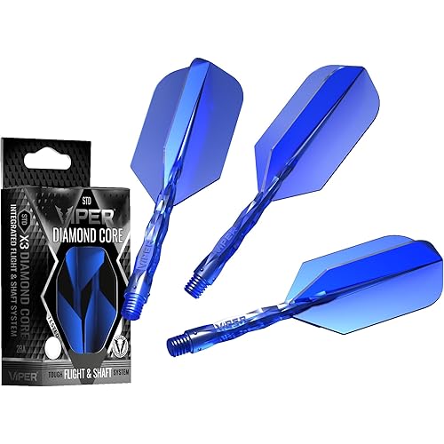 Viper Diamond Core Integrated Dart Flight & Shaft System - Precision Darting Accessory with Tough Polymers for Enhanced Performance, Set of 3