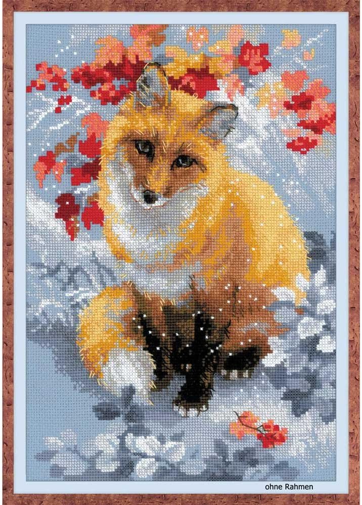 RIOLIS - Fox 1510, Cross Stitch Kits 8,27" x 11,81", Cross Stitch Kits for Beginners & Advanced, Crossstitching Kit Adult, Embroidery Counted Stitching Kit