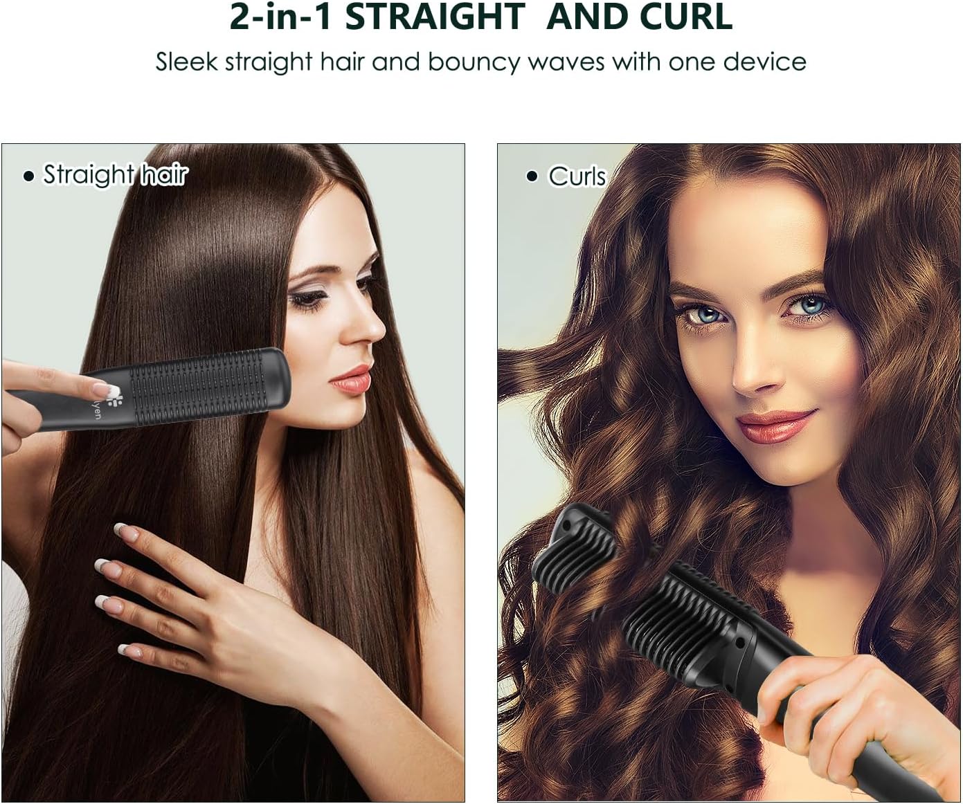 Hair Straightener Brush Ionic Straightening Comb for Women Straight or Curly Hair,Smooth Styling, Lightweight Hot Comb Ceramic Coating Dual Voltage, Professional Styling Tools - Image 4