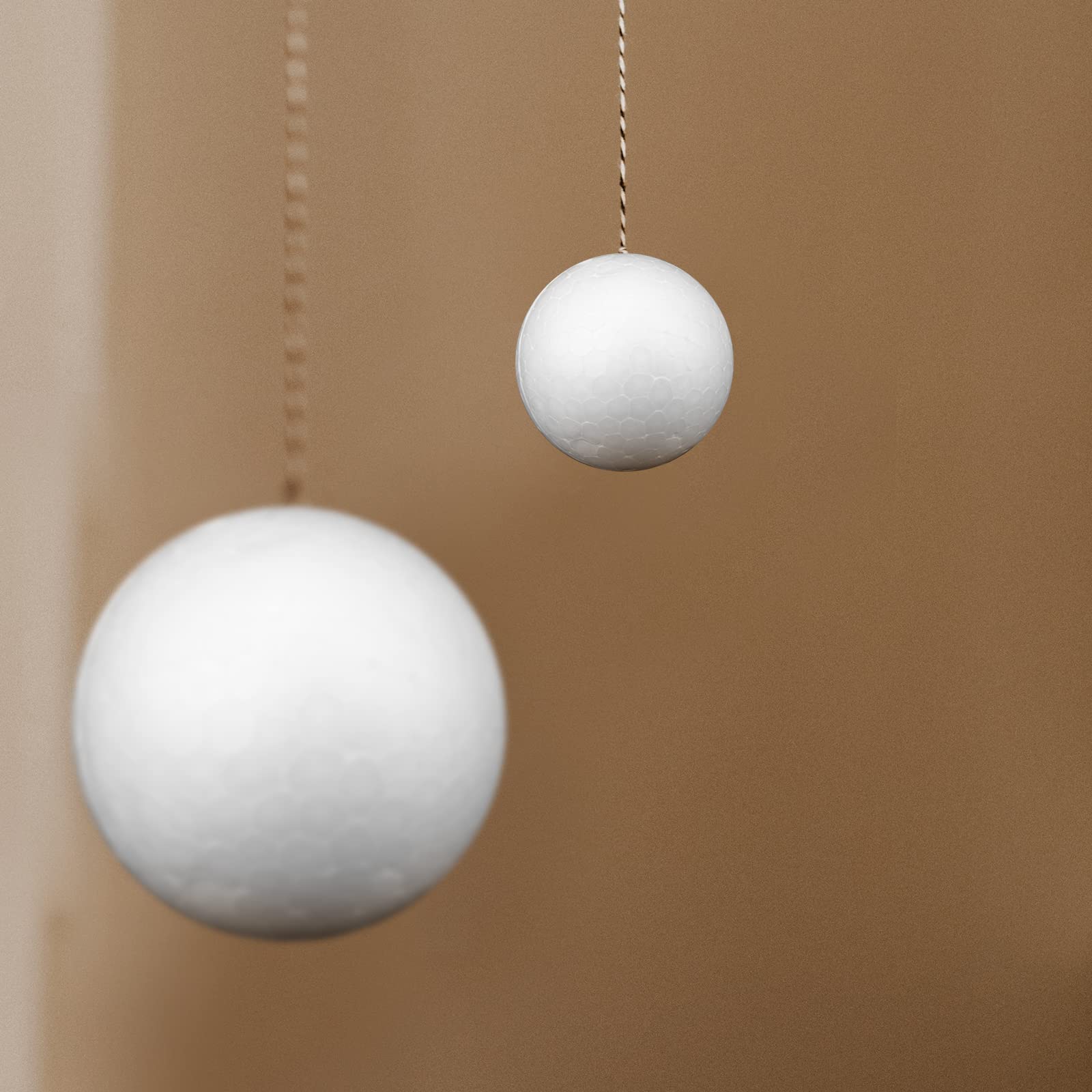 MUKCHAP 340 palline in schiuma di polistirolo per fai da te, feste, matrimoni, palline di polistirolo miste, diametro 1 cm, 2 cm, 3 cm, 4 cm, 5 cm