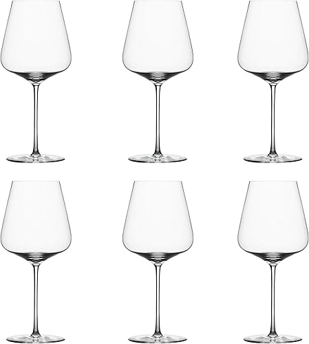 Zalto Denk'Art - Juego de 6 copas de vino sopladas a mano, color burdeos
