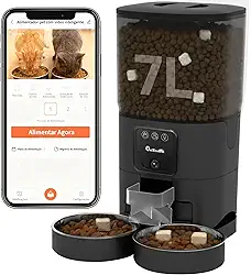 Automatico Pet Alimentador para Gatos com Caes - 7L Comedouro Automático para 2 Cat - HD Camera com Inteligente Programavel APP Automatic Feeder para - Smart Racao Dispenser de Gato com Cães