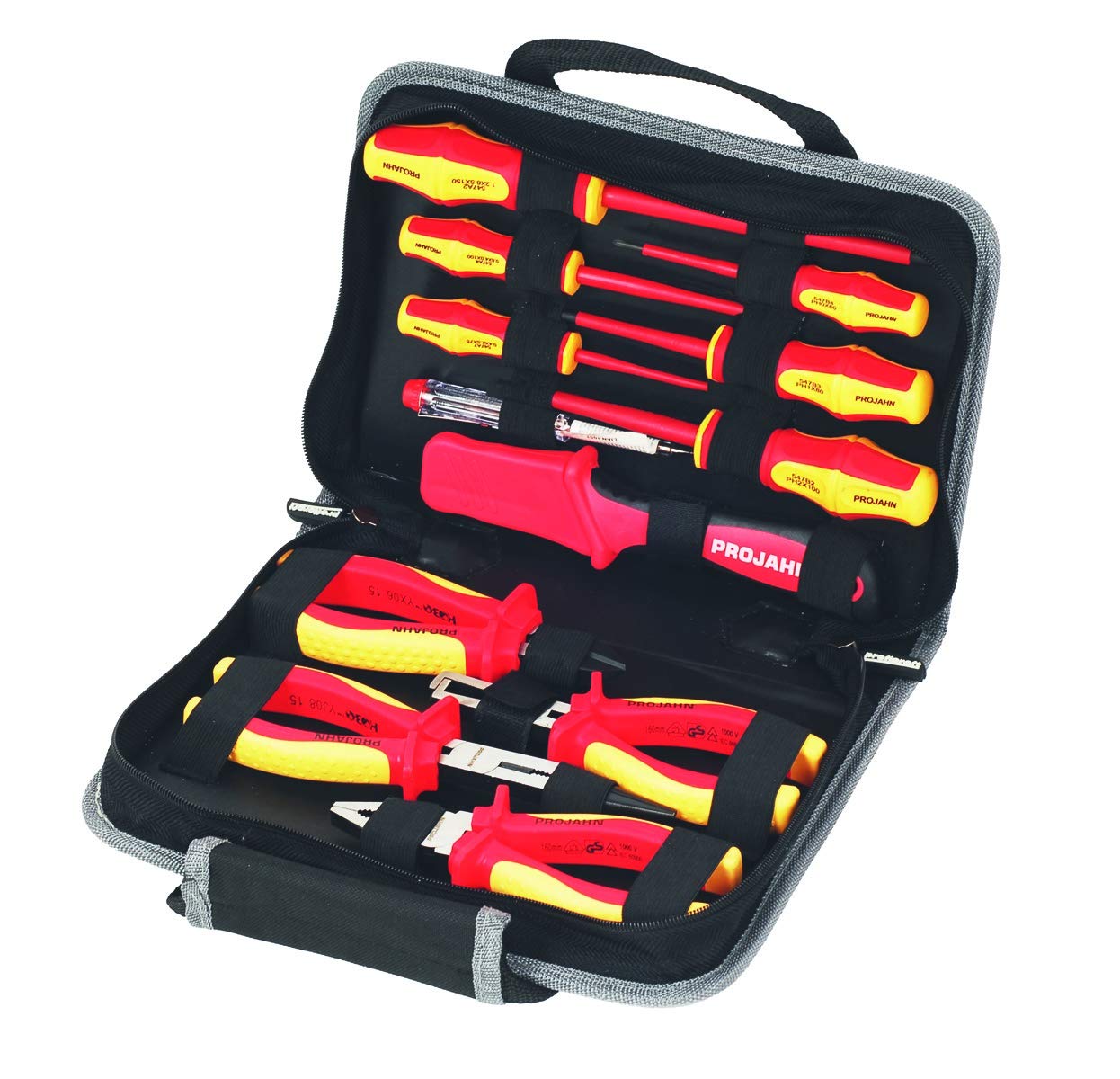 8687 Werkzeugmappe PROFICRAFT VDE 1/4"; Hochwertige Stofftragetasche inkl. VDE Werkzeug; Ergonomisches Design, Geprüfte Elektrowerkzeuge im Set; für den professionellen Einsatz; 12-tlg.