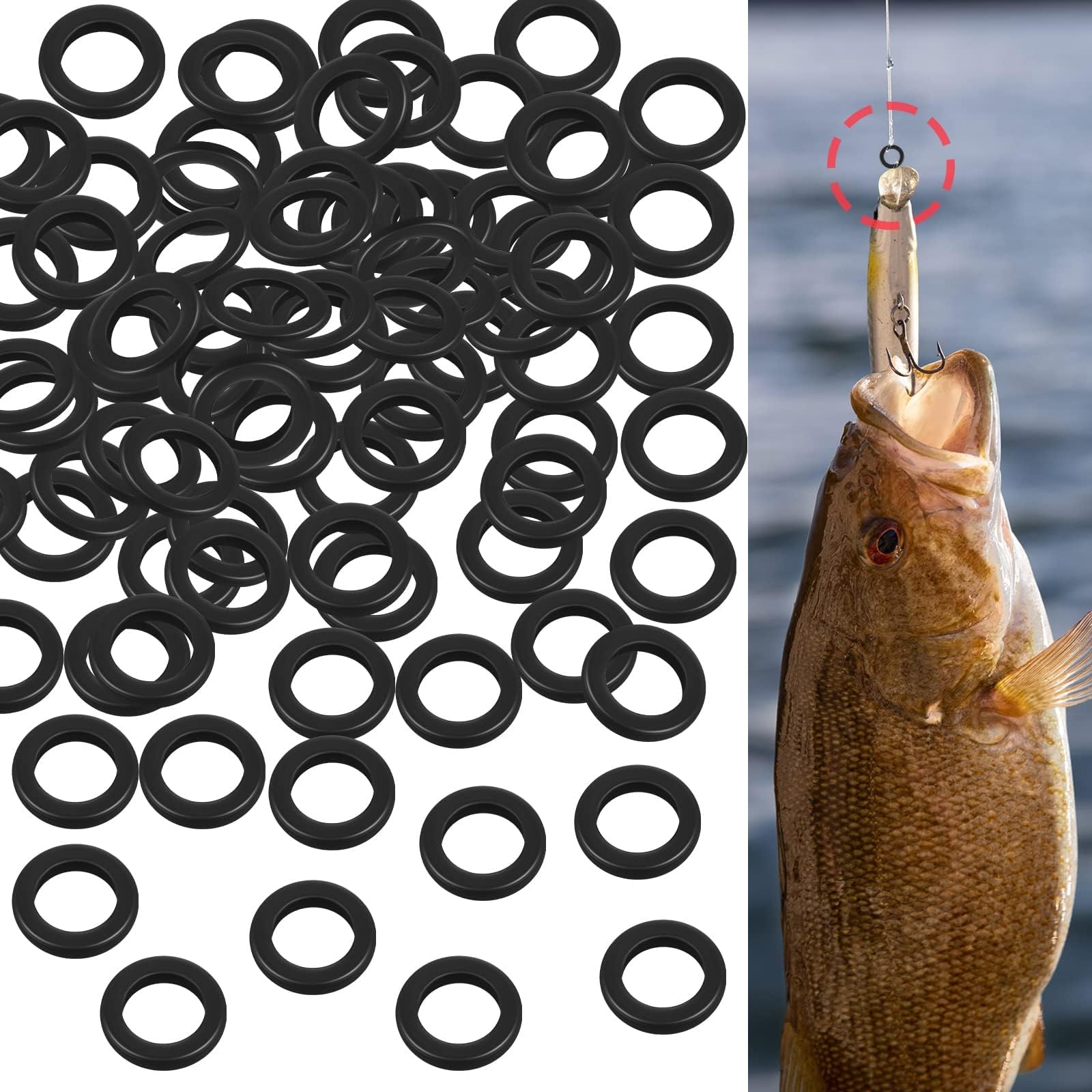 SYOSI Stainless Steel Fly Fishing Tippet Rings, Lightweight Fishing Line Ring 2.5 mm Low Profile Fishing Ring for Saltwater Freshwater Trout Fish Lure Tackle (200 Pack)