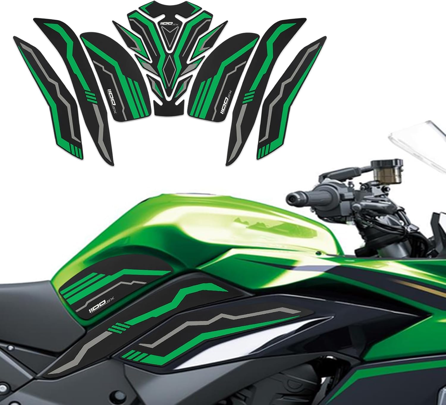 FOR Ninja 1100SX ninja 1100sx 2025 accessories fuel tank traction pads anti-slip stickers motorcycle fuel tank knee pads fuel tank grip pads fuel tank control enhancement stickers