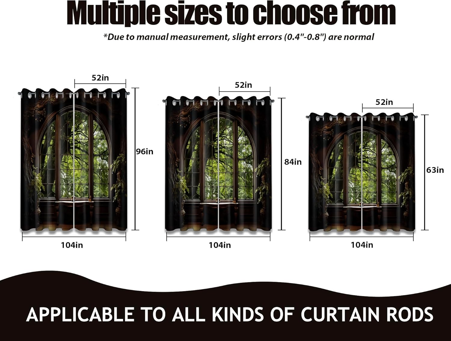 Forest Landscape Patterned Blackout Curtains Spring Nature Scene Mountain Grommet Window Drapes for Bedroom Living Room Black Out 2 Panels Set, 84 X 52 Inch