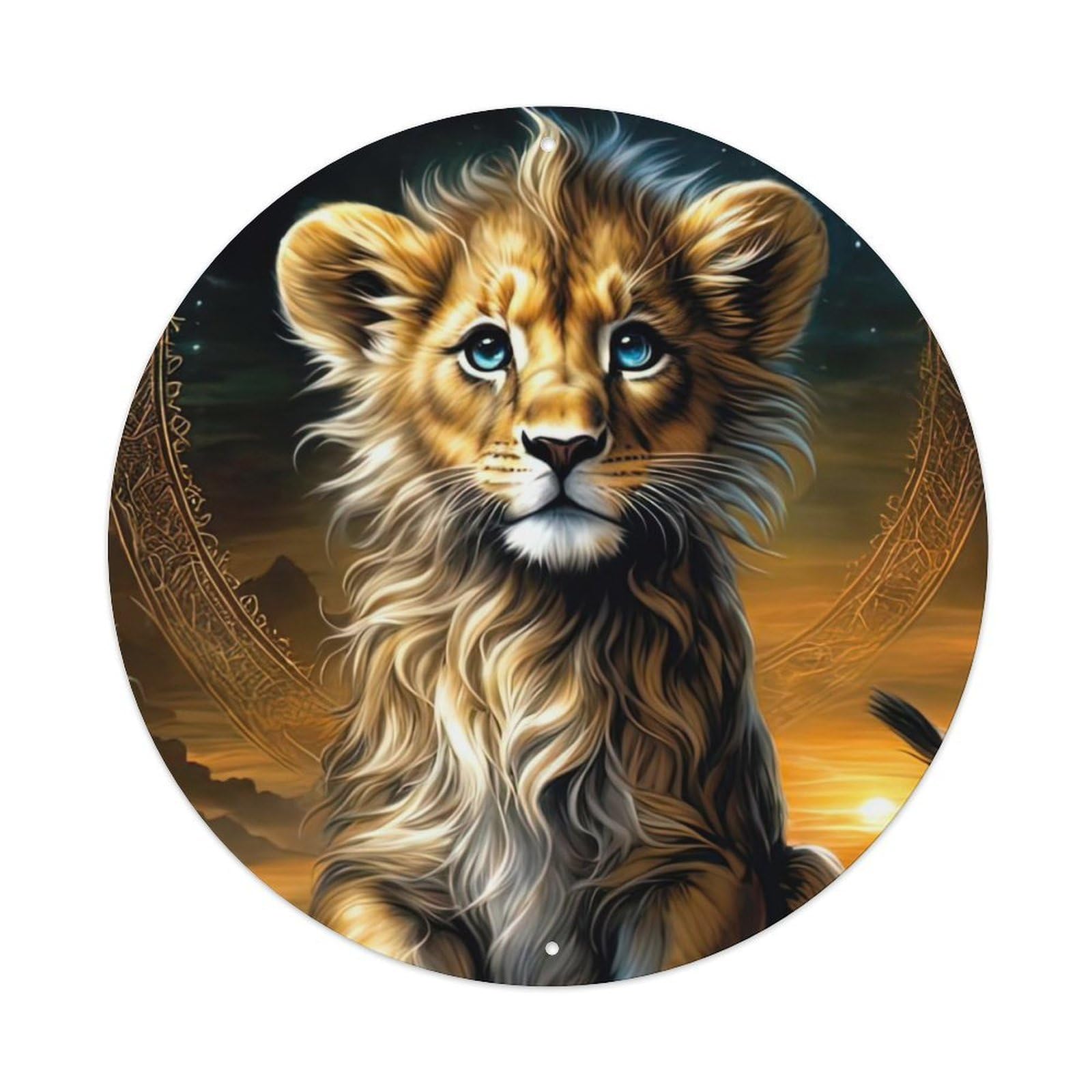 The Majestic Lion Cub Wildlife Artwork Metal Tin Sign
