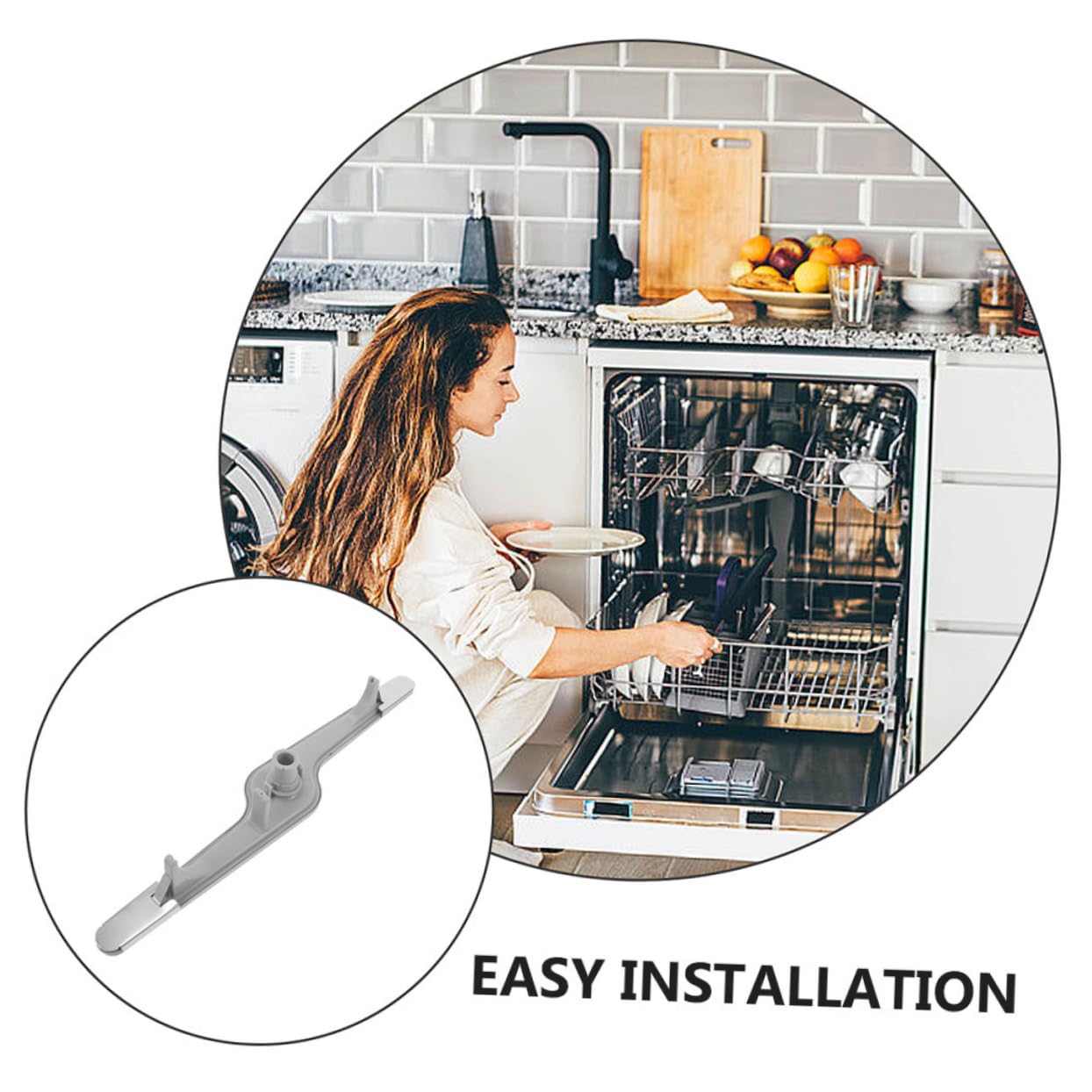 Ciieeo Braccio Irroratore Inferiore Installazione Semplice 2 Pezzi in Abs e Ferro Ricambio Resistente per Lavastoviglie per Cucina