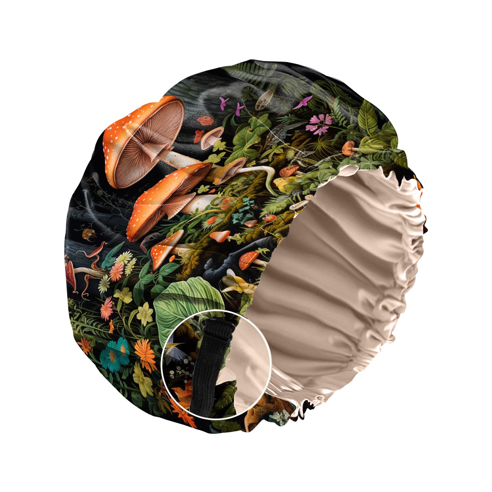 Satin-Haarhaube, Seidenhaube zum Schlafen, wiederverwendbar, doppellagig, elastisch, verstellbar, niedlich, ästhetisch