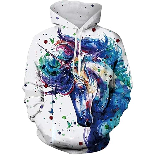 UNIFACO Unisex 3D Printed Hoodies Novelty Cool Galaxy Milk Pullover Hooded Sweatshirt Hoody M-XXL
