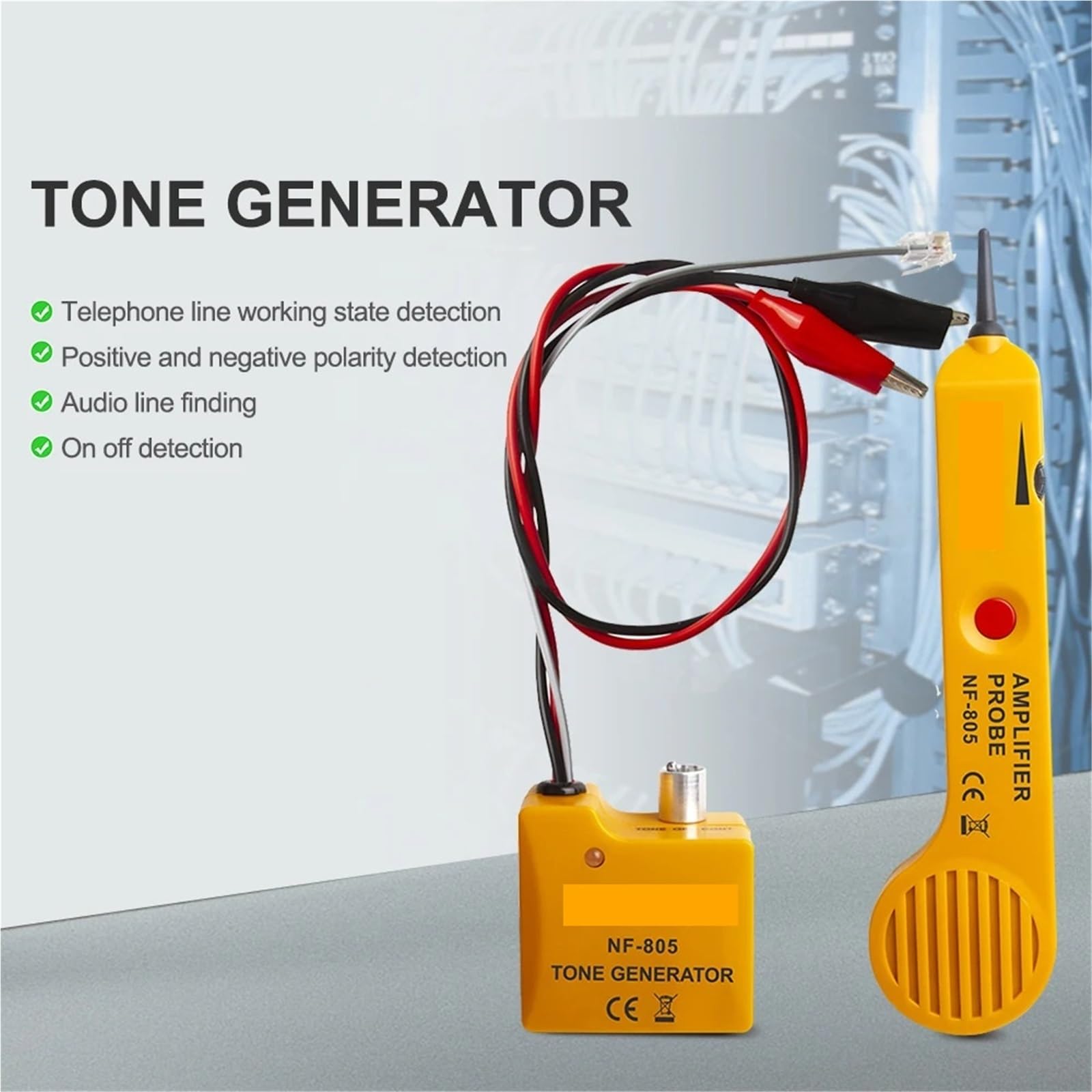 Generador de tonos for comprobador cables NF-805, rastreador alta precisión, amplificador inductivo con volumen ajustable - Omni-Check