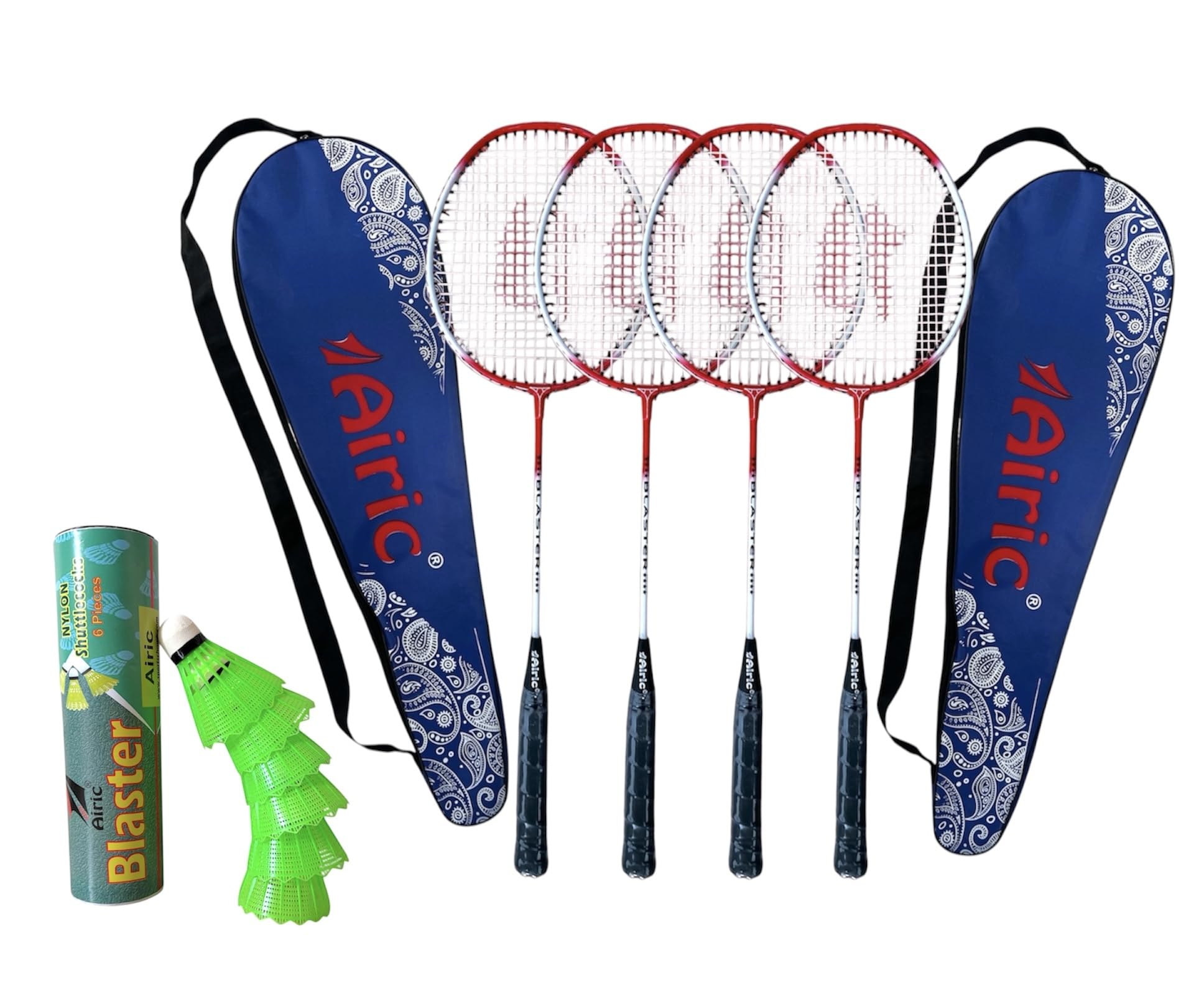 Isometric Blaster Staunch with 6 Plastic Shuttles and Cover Badminton Kit (Red)-image-39